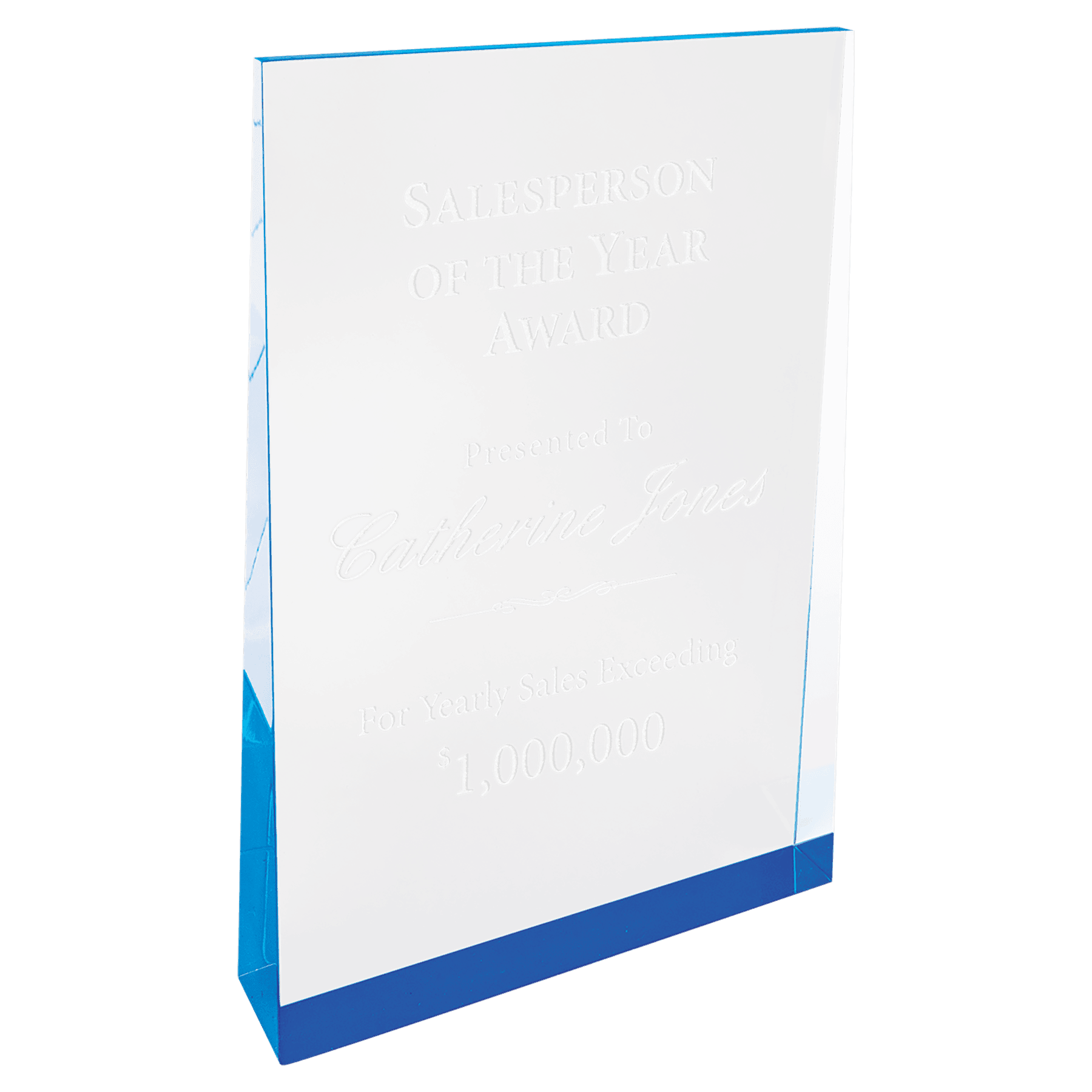 5" x 8" Blue Acrylic Wedge