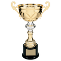 13" Gold Completed Metal Cup Trophy on Plastic Base