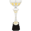 15" Silver/Gold Completed Metal Cup Trophy on Plastic Base