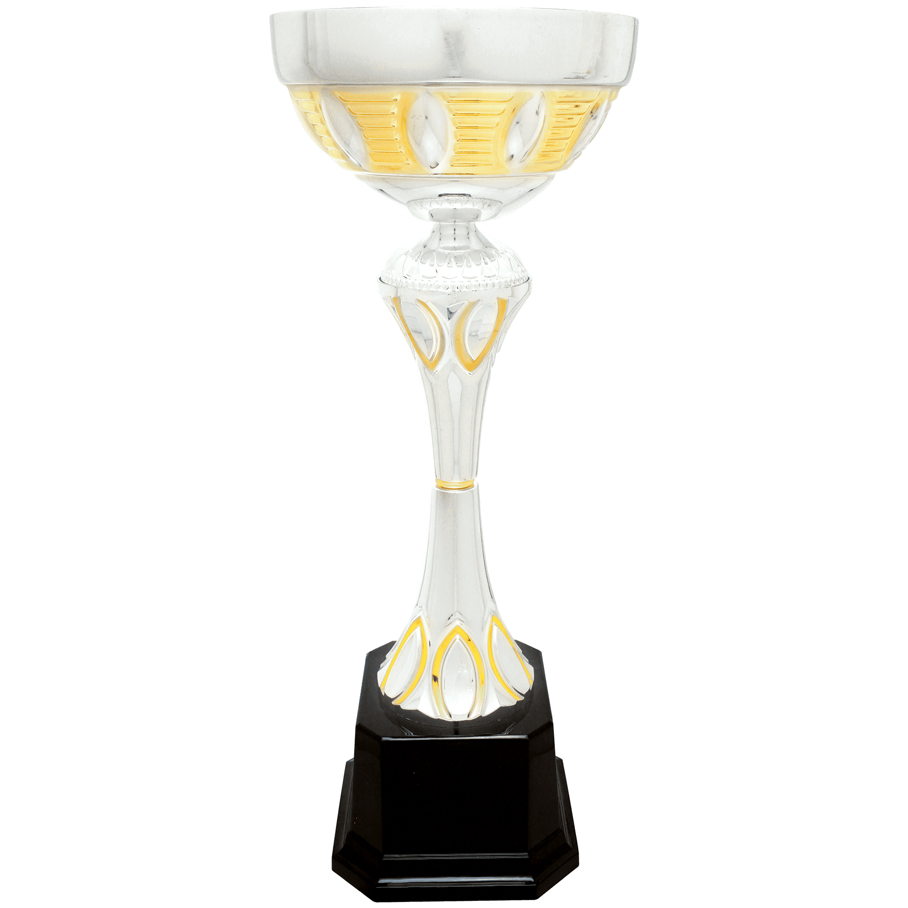 16 1/2" Silver/Gold Completed Metal Cup Trophy on Plastic Base