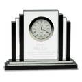 6" Clear Crystal with Clock and Black Crystal Trim