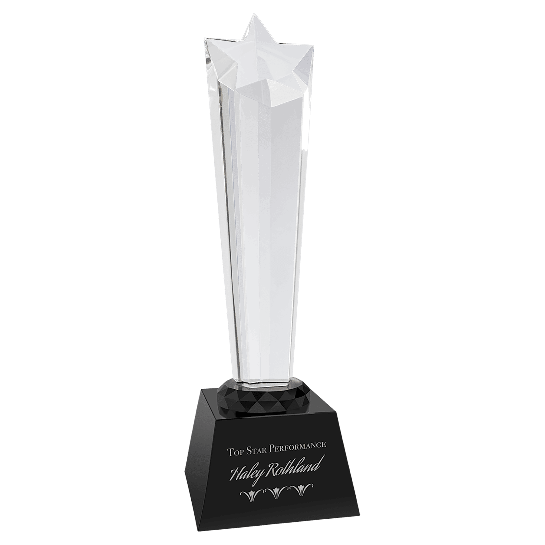 10" Crystal Rising Star with Black Base