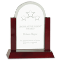 8" Gateway Jade Dome Glass Award with Rosewood Finish Base